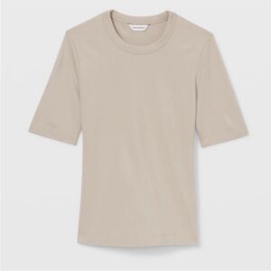 Club Monaco Perfect Tee large light pink beige stretch work casual comfy neutral